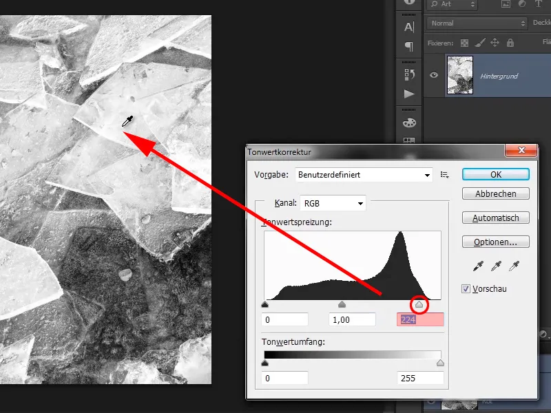 Photoshop composing - Fire and ice - Part 09: The icy look of the man