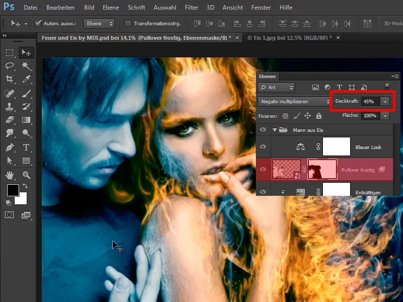 Photoshop-Composing - Feuer und Eis - Teil 09: Der eisige Look des Mannes