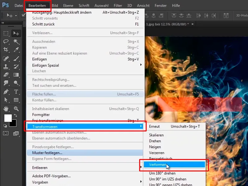 Photoshop composing - Fire and ice - Part 09: The icy look of the man