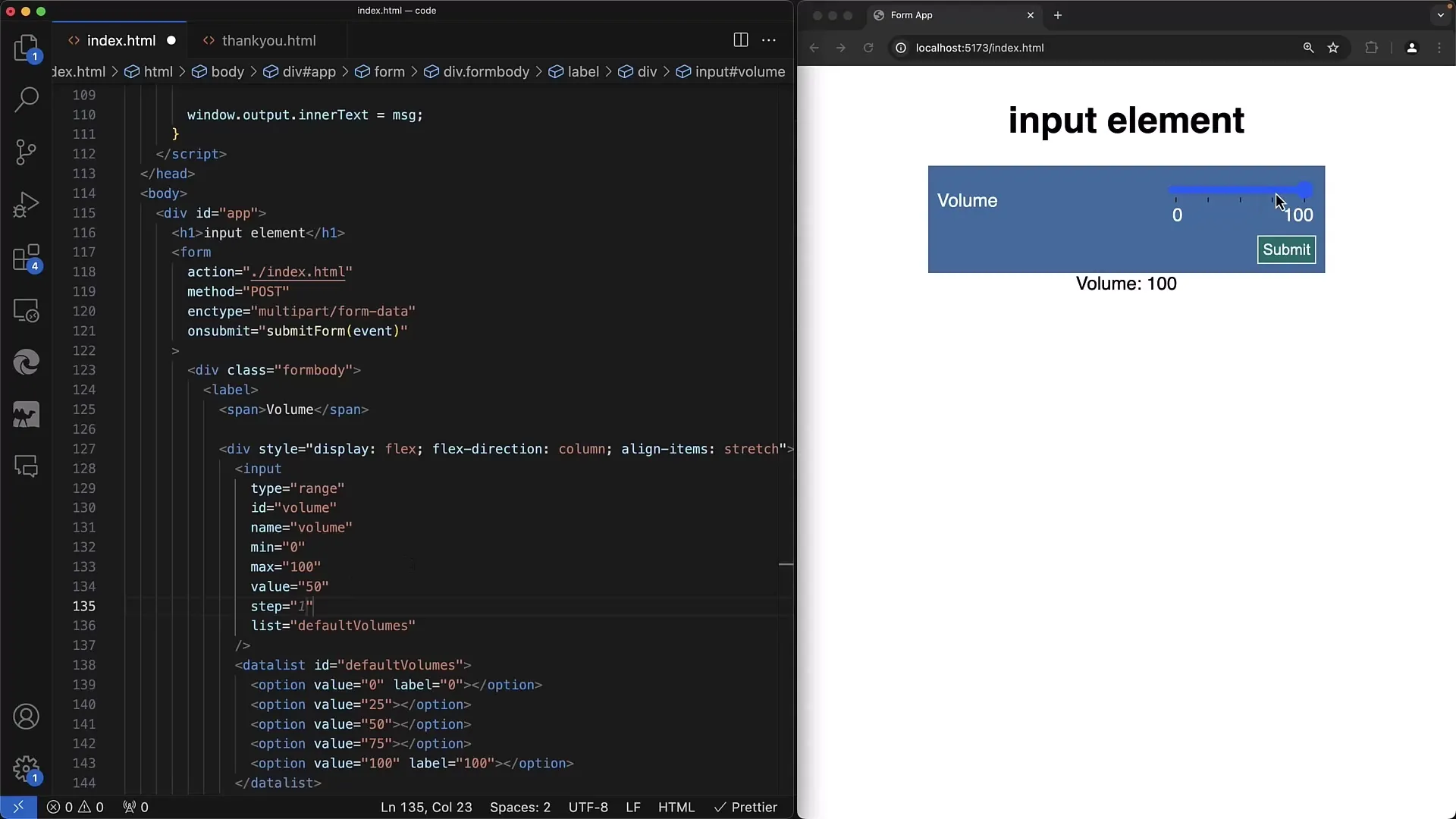 Implementarea unui cursor de interval în formularele web