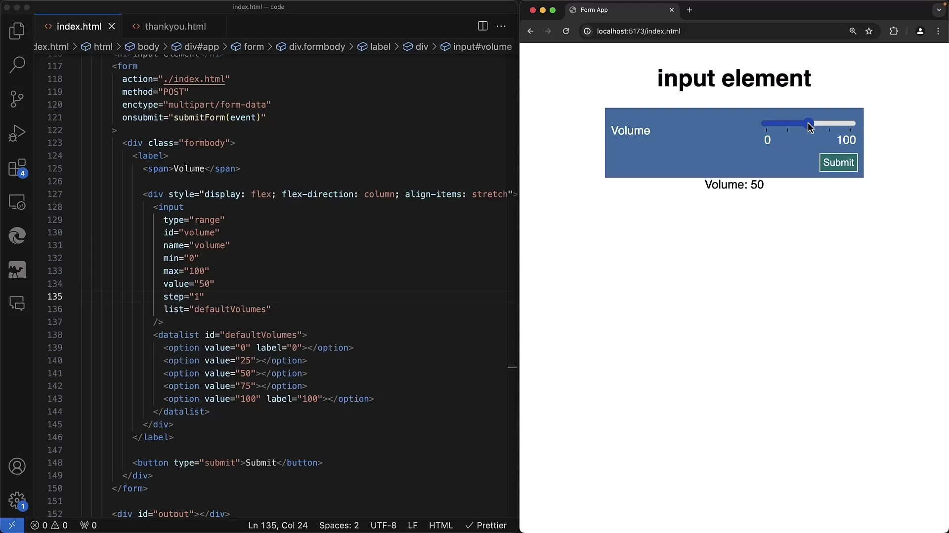 Implementarea unui cursor de selectare a intervalului în formularele web