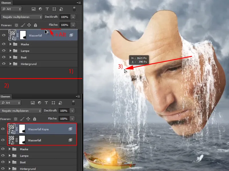 Photoshop - El oráculo del mar - Parte 09: Optimización de las cascadas y ajuste de la superficie del mar