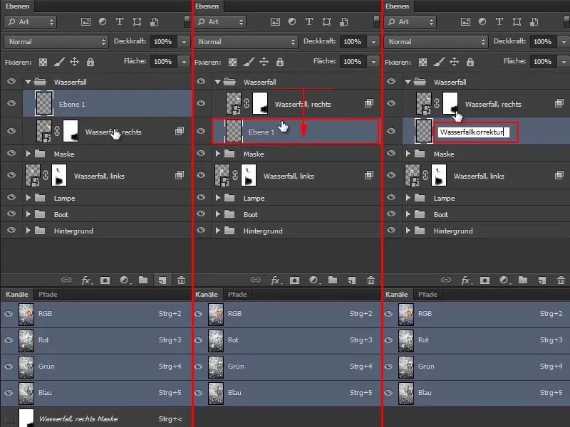 Photoshop - El oráculo del mar - Parte 09: Optimización de las cascadas y ajuste de la superficie del mar