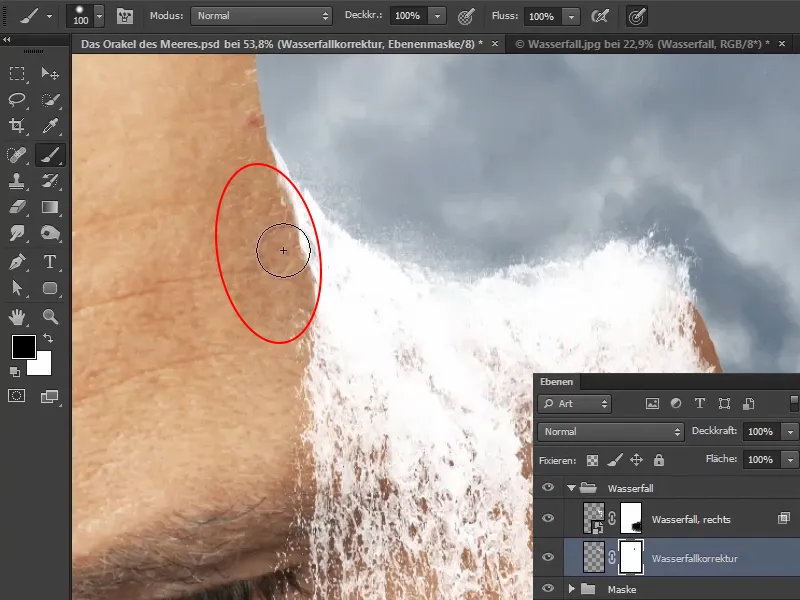 Photoshop - El oráculo del mar - Parte 09: Optimización de las cascadas y ajuste de la superficie del mar