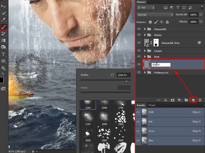 Photoshop - El oráculo del mar - Parte 09: Optimización de las cascadas y ajuste de la superficie del mar