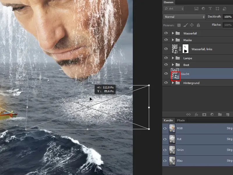 Photoshop - El oráculo del mar - Parte 09: Optimización de las cascadas y ajuste de la superficie del mar