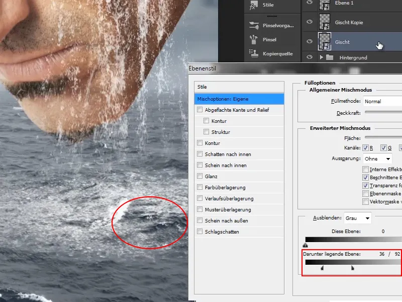 Photoshop - El oráculo del mar - Parte 09: Optimización de las cascadas y ajuste de la superficie del mar