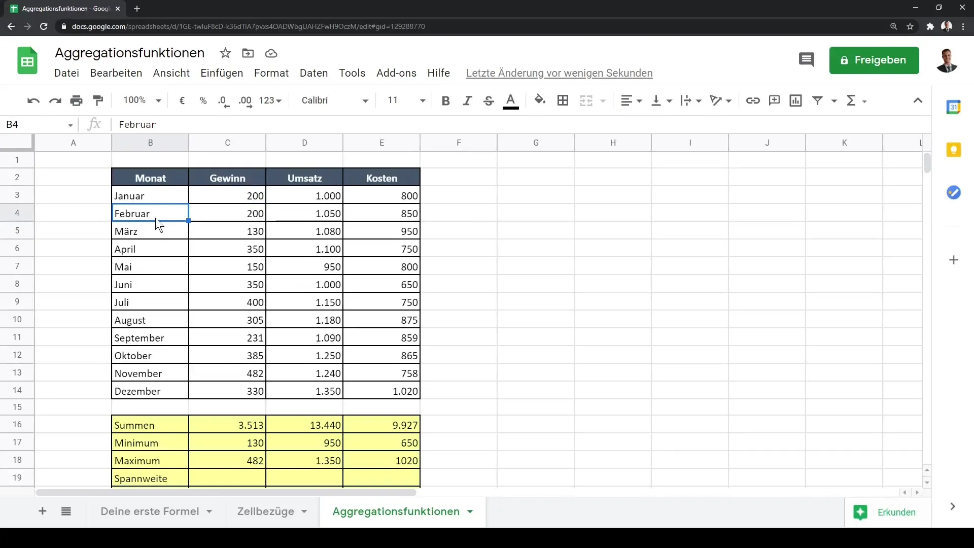 Google Sheets'i agregeerimisfunktsioonide efektiivne kasutamine