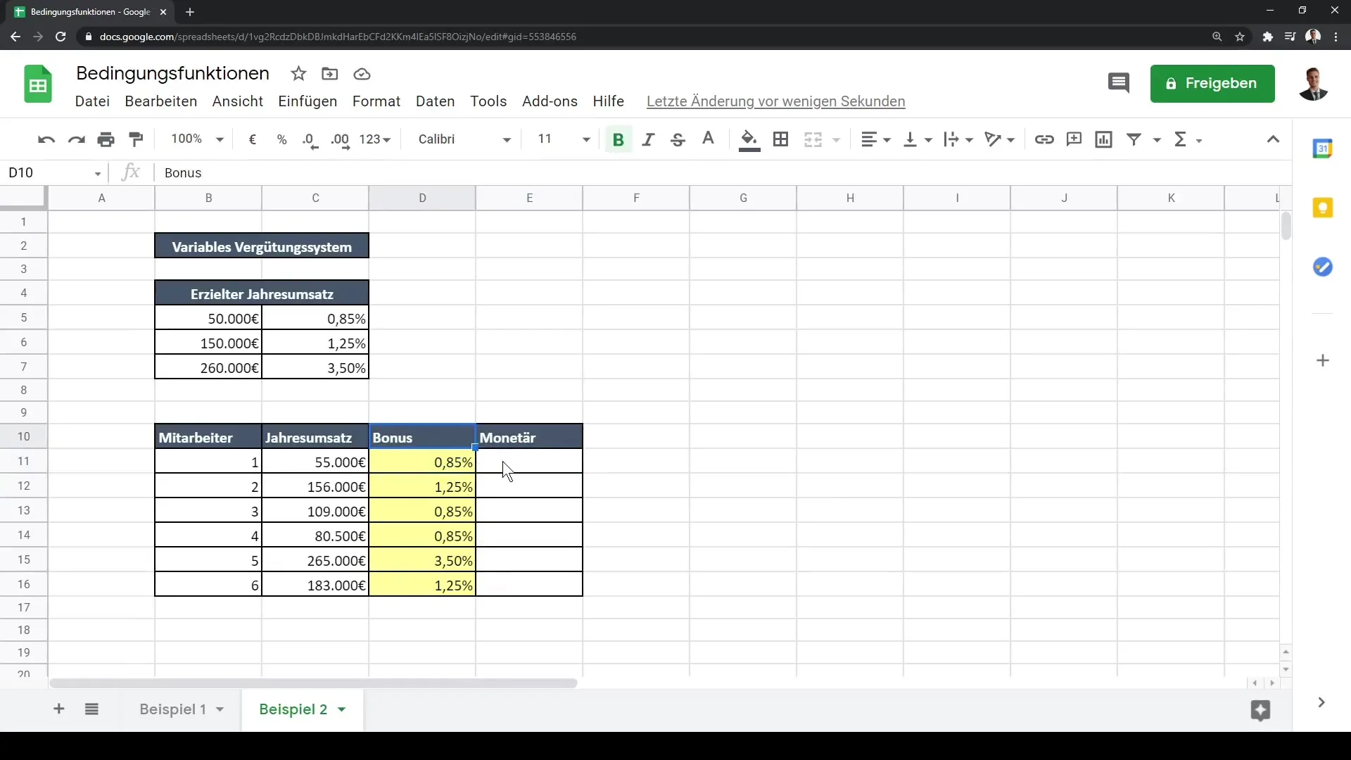 Sissejuhatus tingimisfunktsioonidesse Google Sheets'is