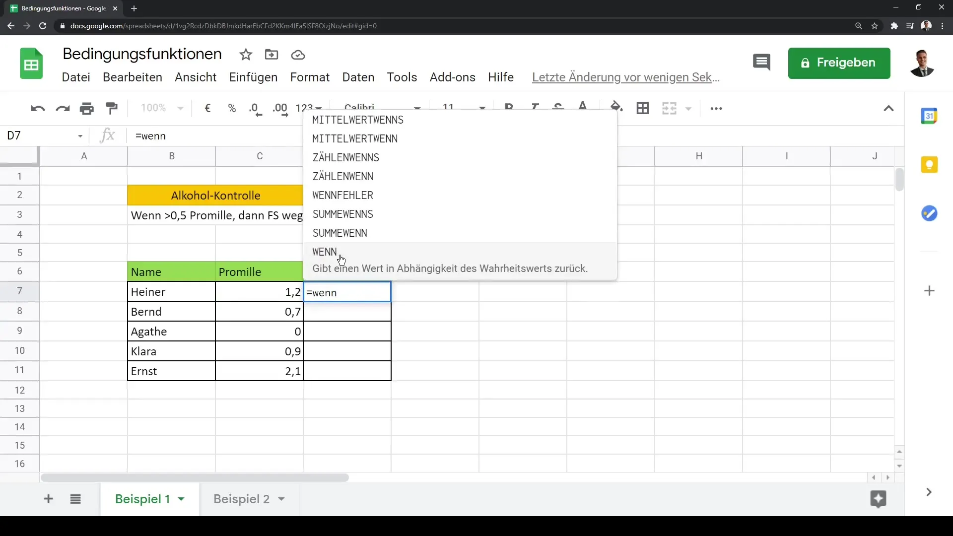 Sissejuhatus tingimusfunktsioonidesse Google Sheets'i