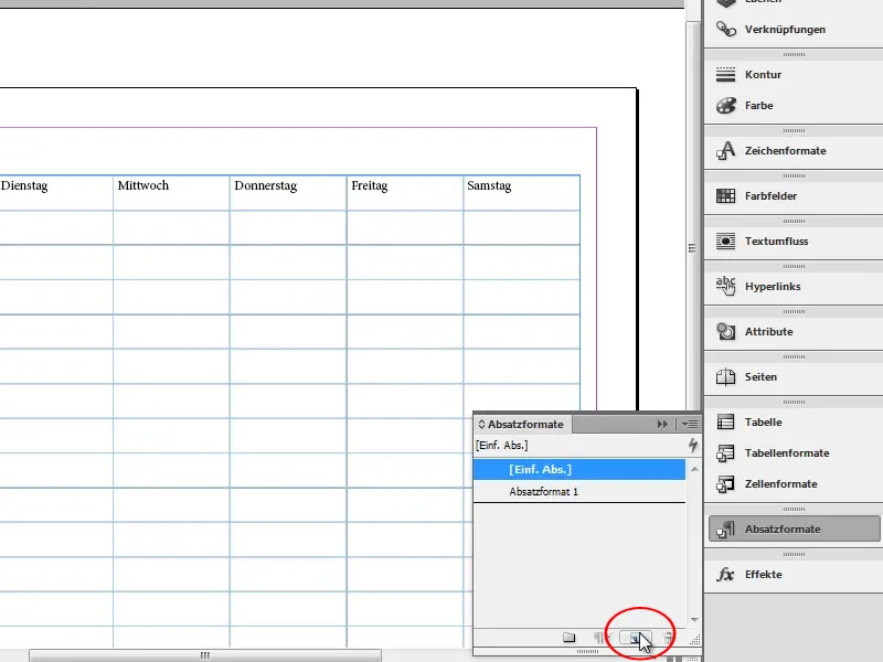 Vytvoření rozvrhu v Adobe InDesign