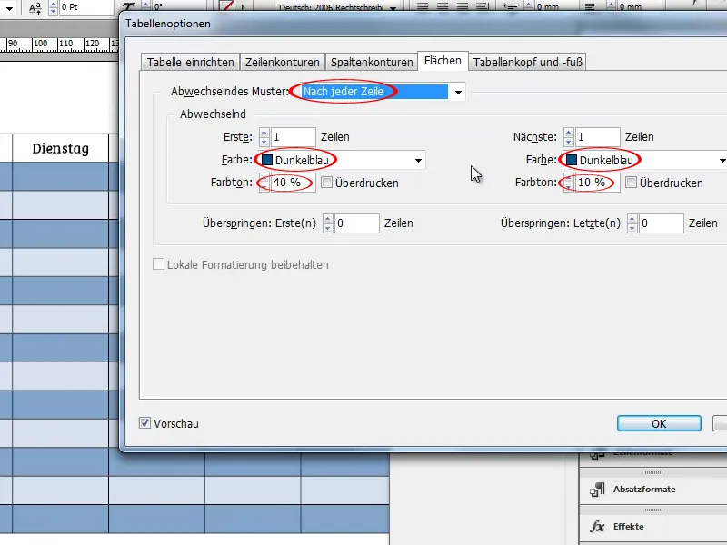 Vytvořit rozvrh v programu Adobe InDesign.
