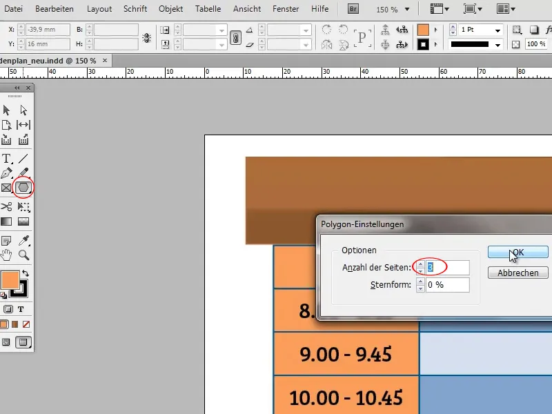 Vytvořit rozvrh hodin v programu Adobe InDesign. 