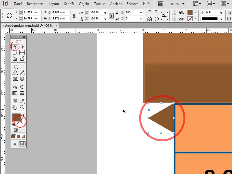 Vytvoření rozvrhu v programu Adobe InDesign.