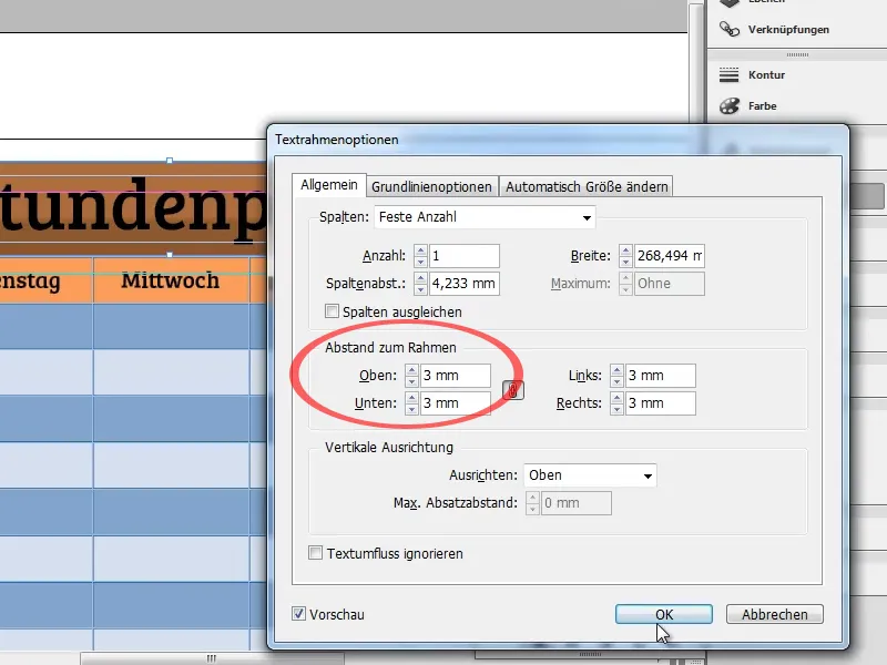 Vytvořit rozvrh v programu Adobe InDesign
