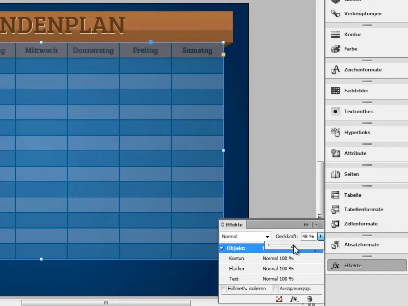 Vytvořit rozvrh v programu Adobe InDesign.