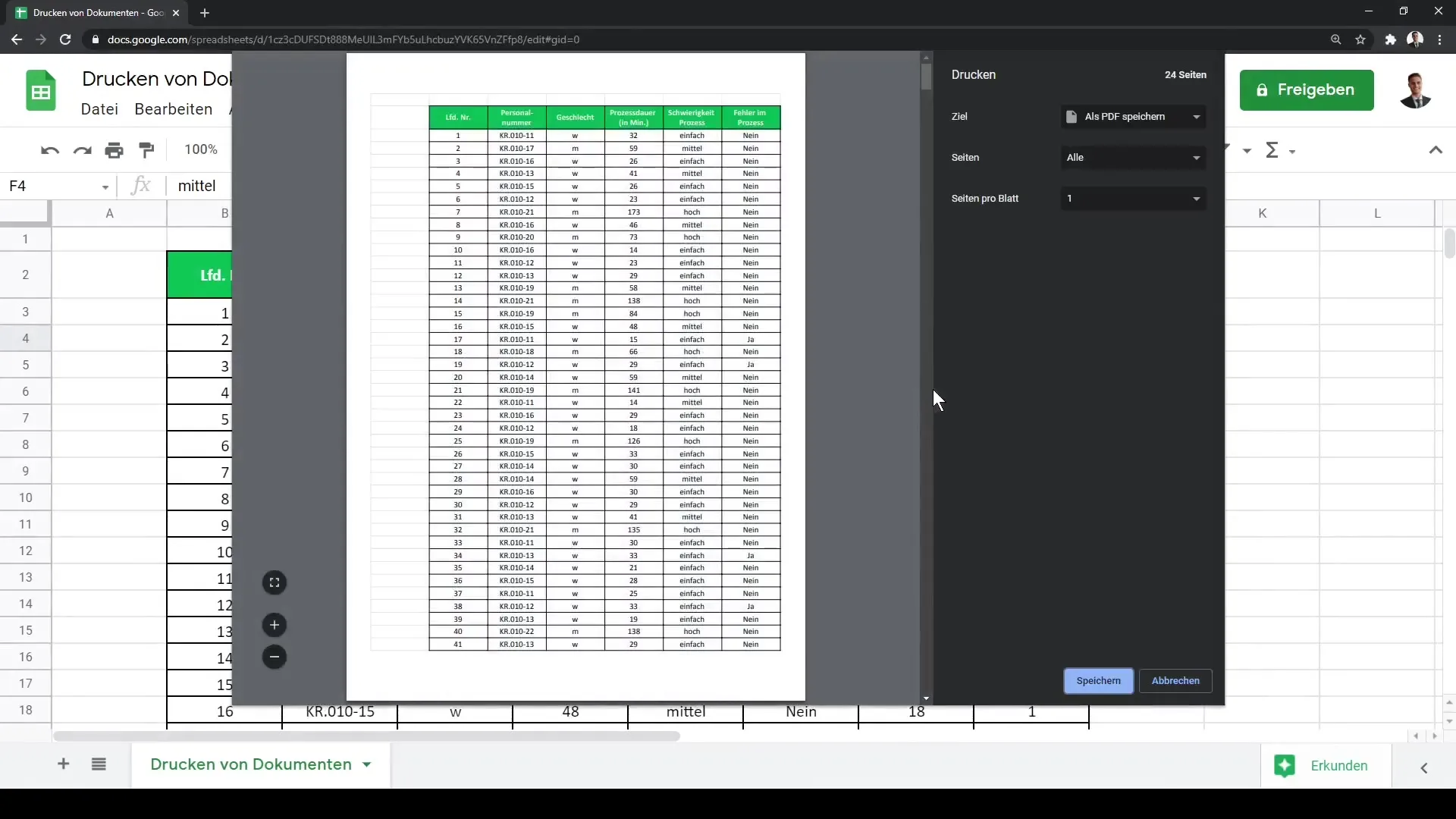 Google Sheets dokumentide tõhus trükkimine