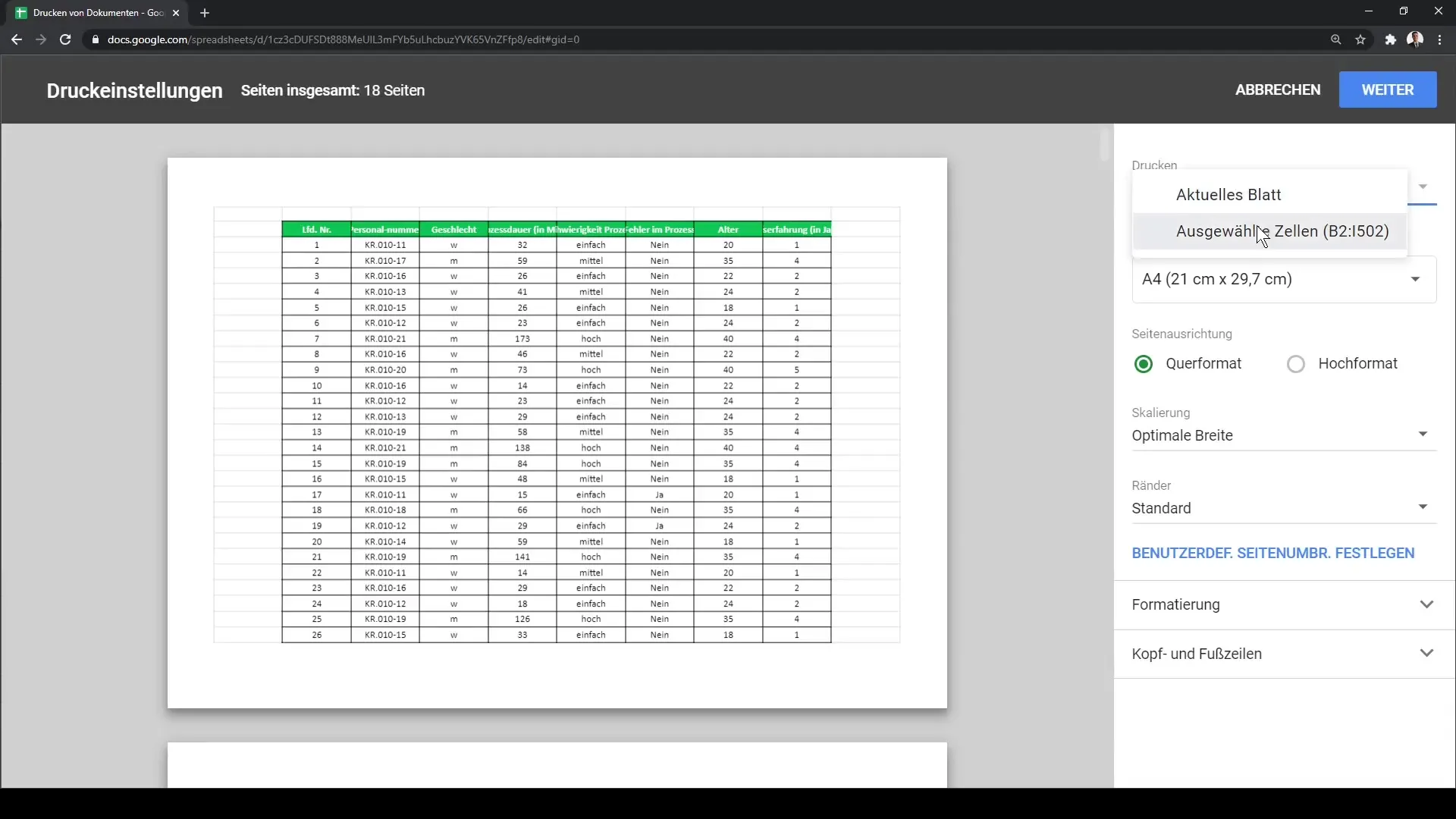 Google Sheets'i dokumentide tõhus trükkimine