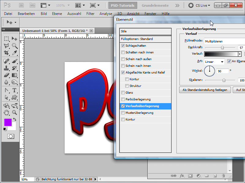 Logo med ulike prangende effekter