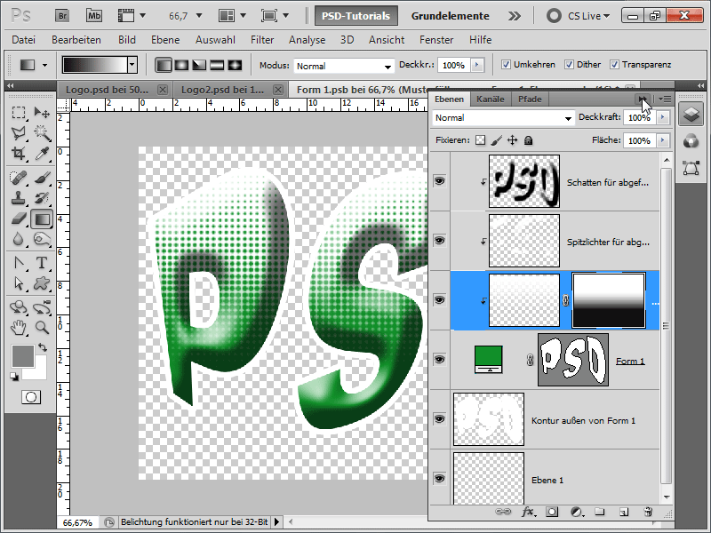 Logo med ulike prangende effekter