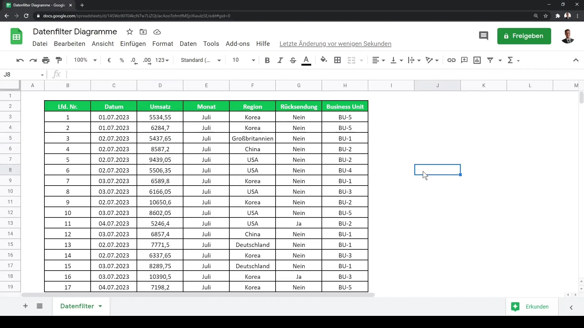Interaktive Datenfilter effektiv nutzen: Ein Leitfaden für Google Sheets Interaktive Datenfilter effektiv nutzen: Ein Leitfaden für Google Sheets