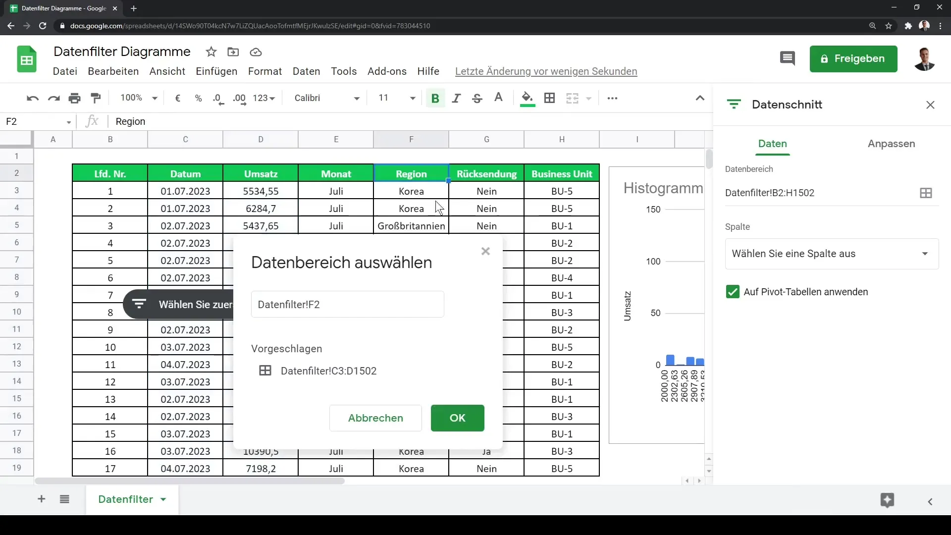 Hyödynnä interaktiivisia tietosuodattimia tehokkaasti: Opas Google Sheetsille