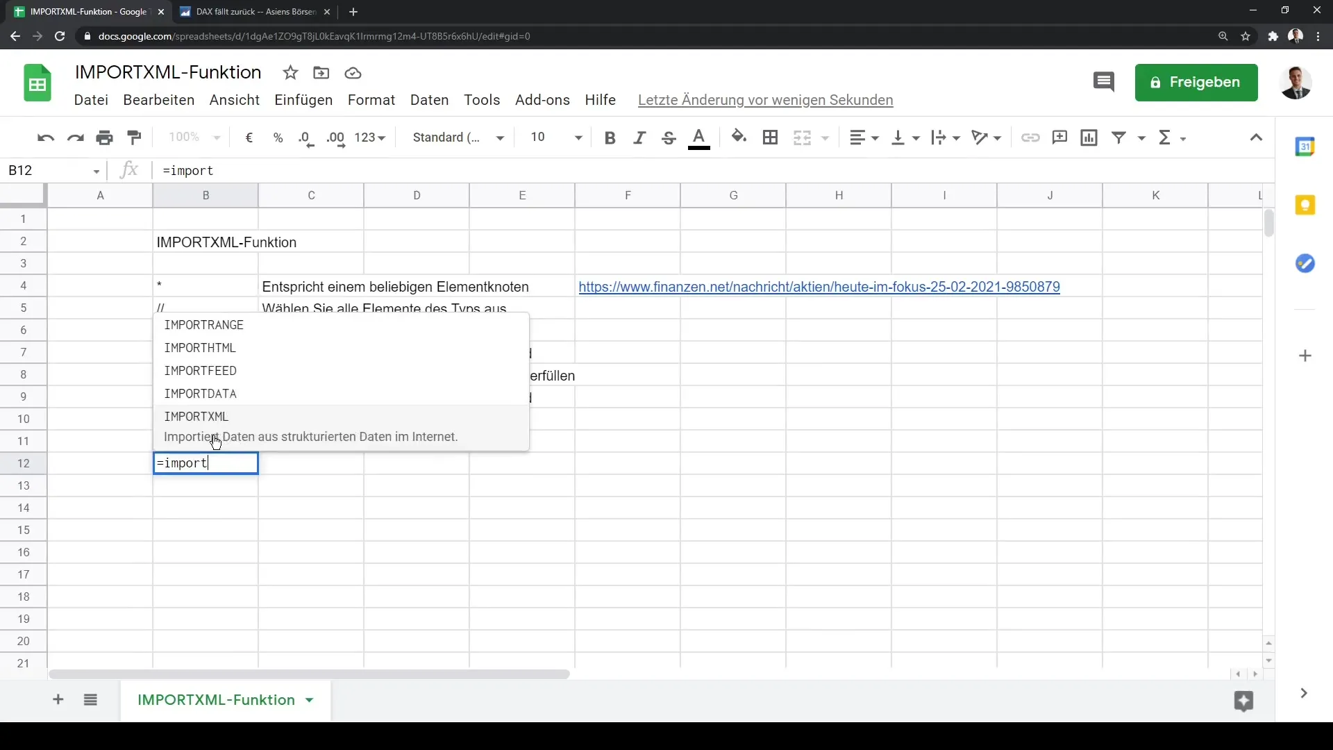 Google Sheetsi õpetus: IMPORTXML samm-sammult selgitatud