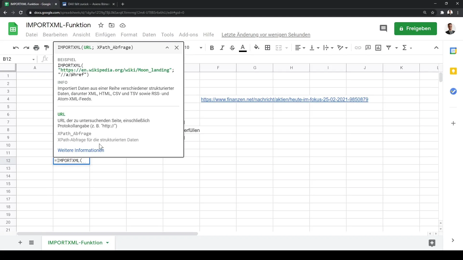 Google Sheets õpetus: IMPORTXML samm-sammult selgitatud