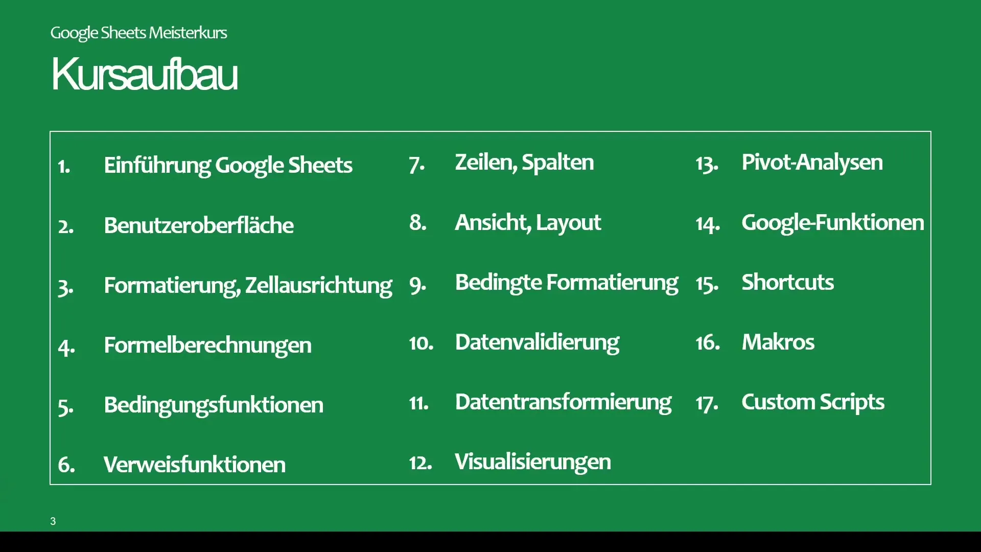 Google Sheets meistrikursus: mida kursusel oodata on!