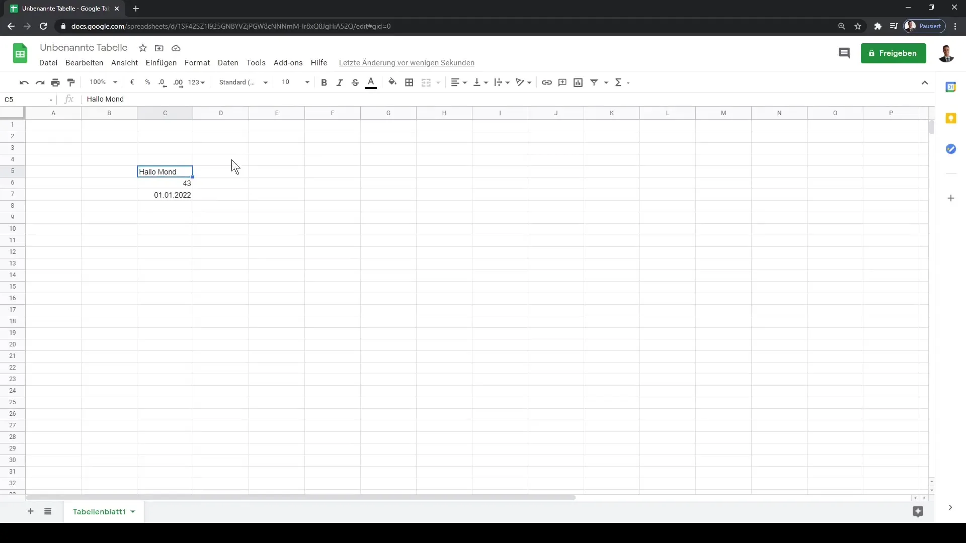 Google Sheets: Teksti, numbreid ja kuupäevi sisestamine - Samm-sammult juhend