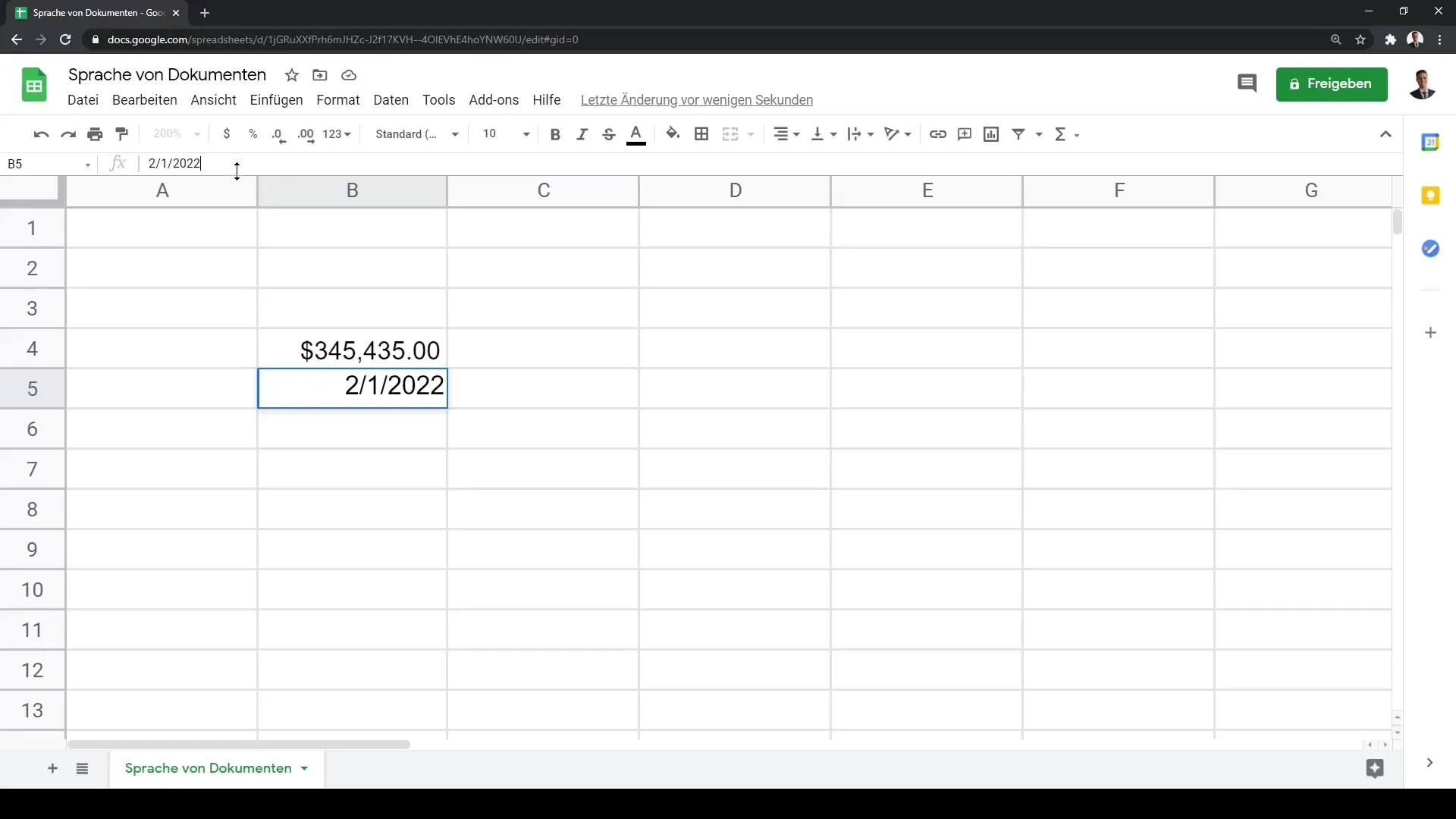 Google Sheets: Keele- ja piirkonnaseaded kohandamine