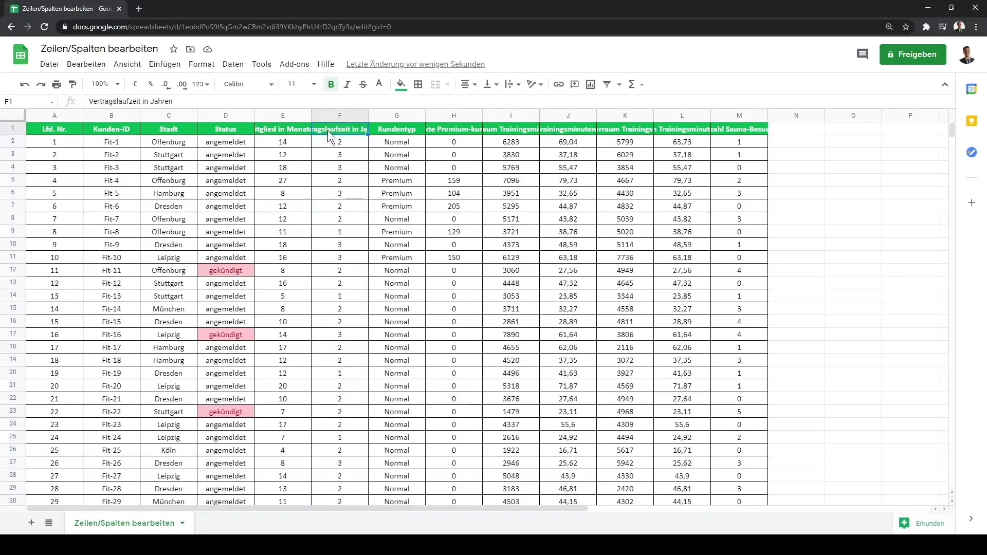 Google Sheets: Veerge ja ridu tõhusalt töödelda