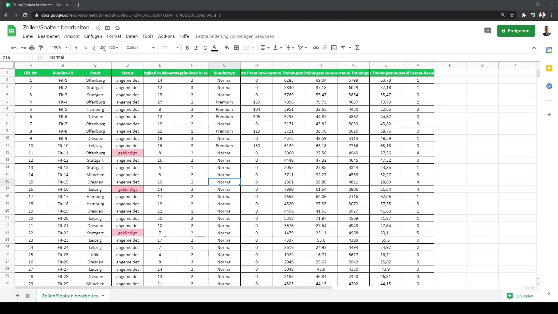 Google Sheets: Tulpade ja ridade tõhus töötlemine
