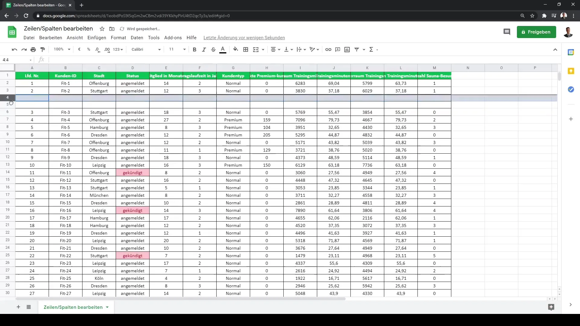 Google Sheets: Veergude ja ridade tõhus töötlemine