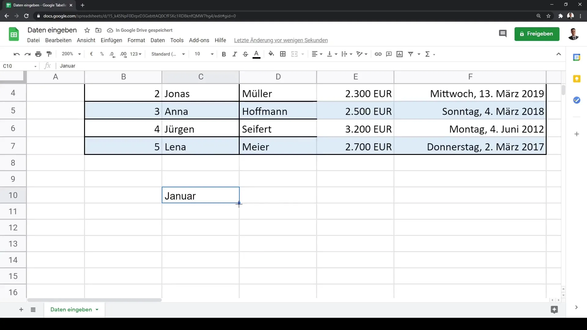 Google Sheets - Andmete sisestamine tõhusalt valdadeks