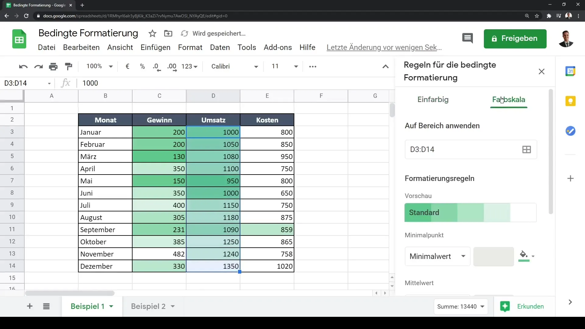 Google Sheets: Lahendatud rakkude tingimuslik vormindamine