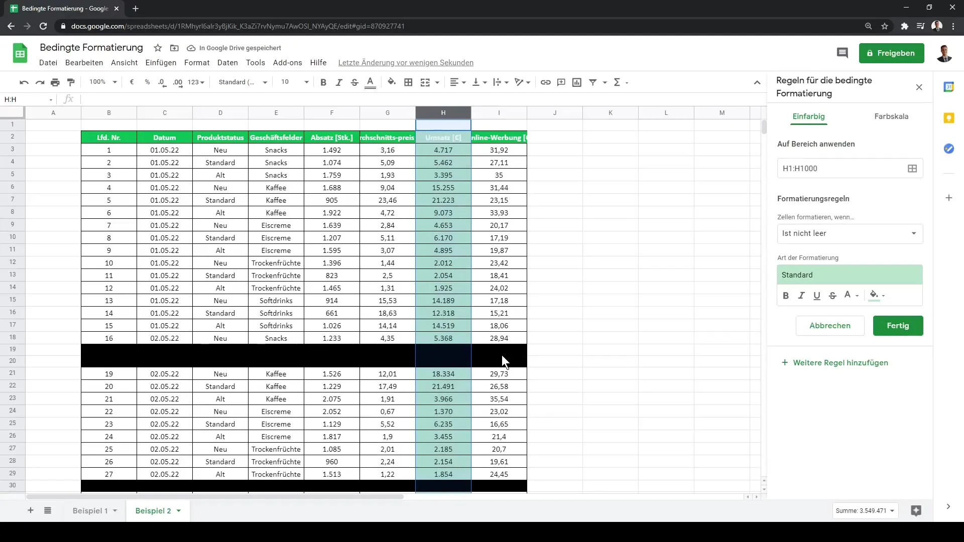 Google Sheets: Lahtrite tingimuslik vormindamine tehtud lihtsaks