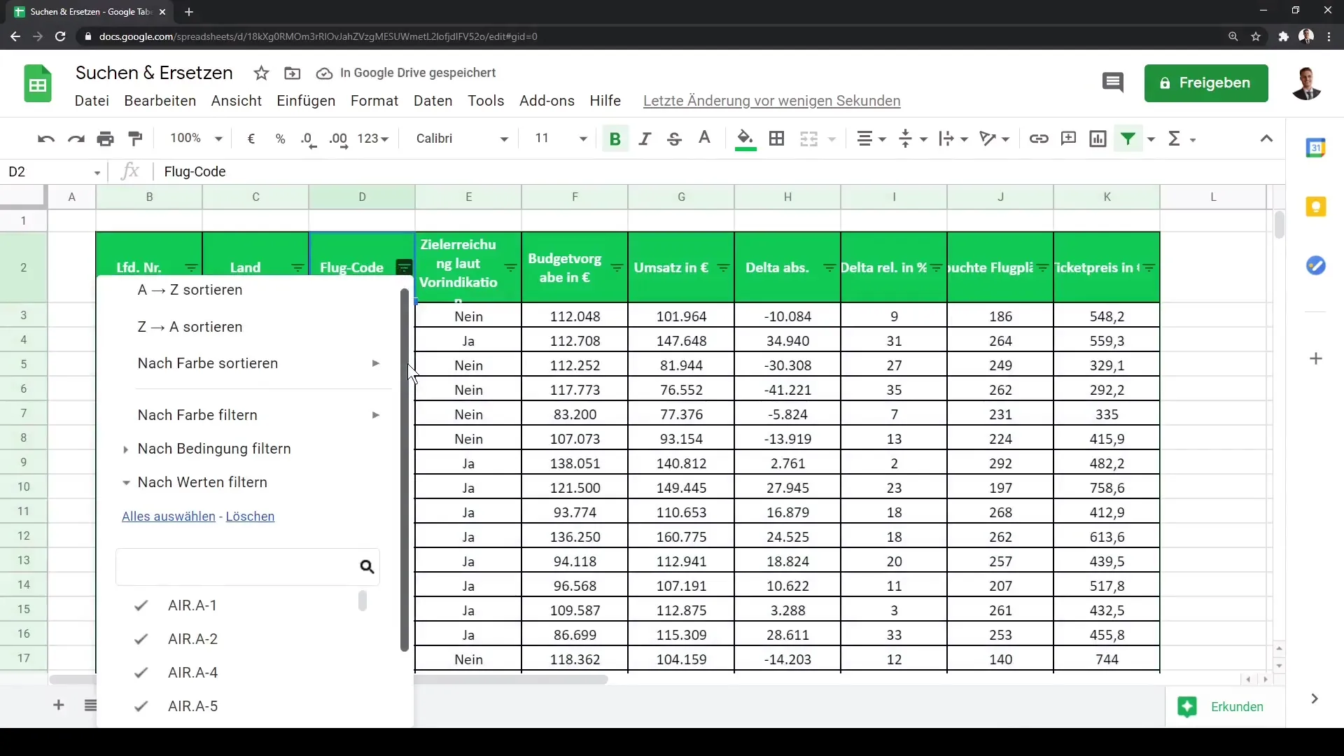 Google Sheets – Andmete tõhus otsimine ja asendamine