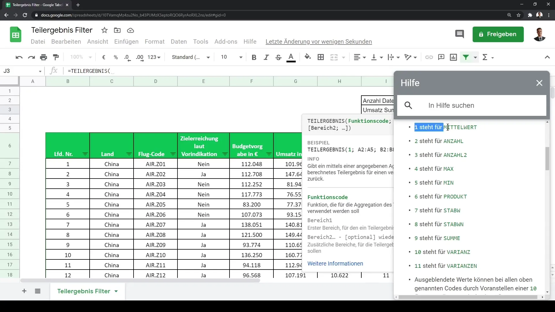 Google Sheets: Andmete tõhus analüüs jagatisfunktsiooniga