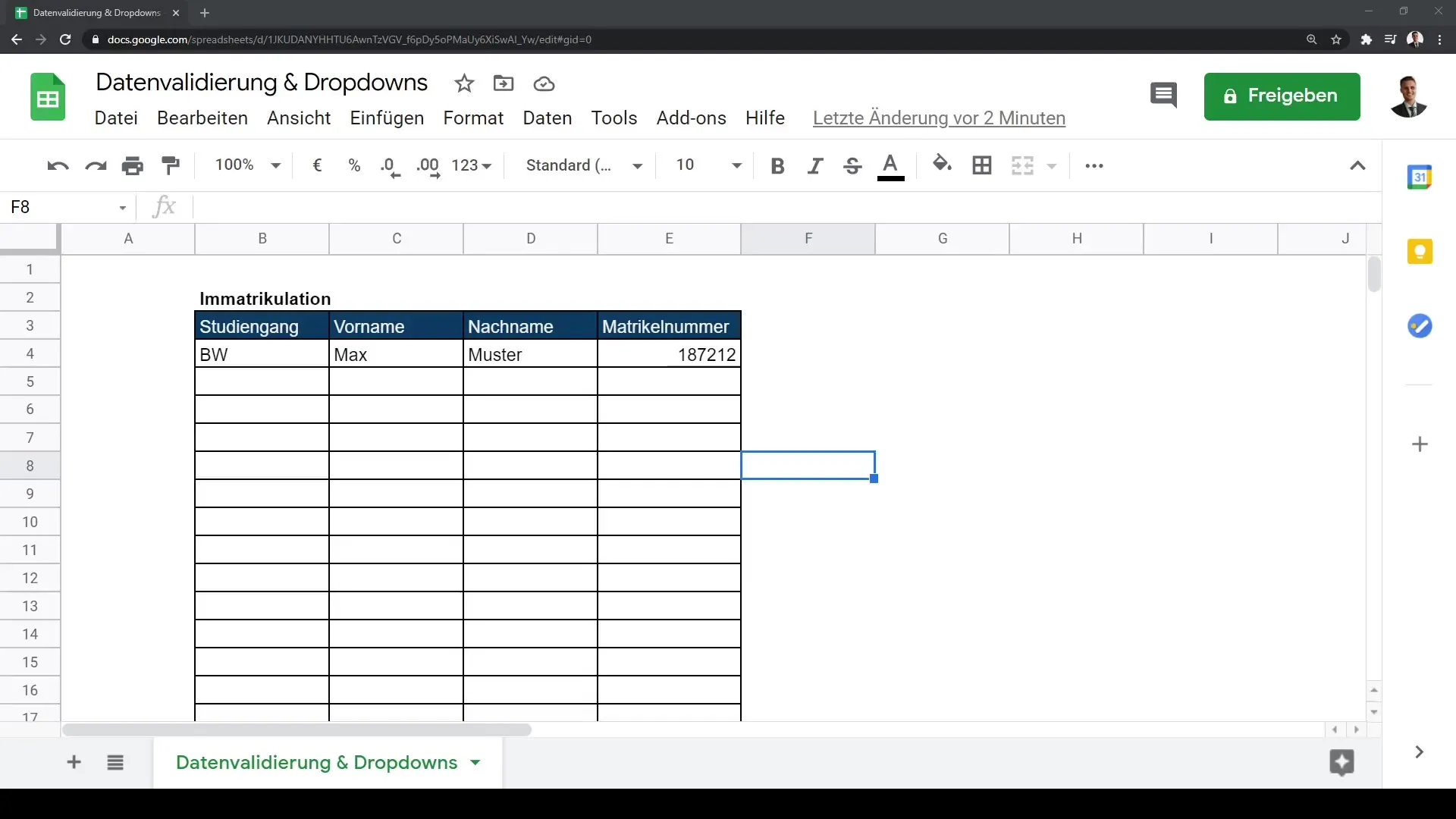 Andmehaldus ja rippmenüüd Google Sheets'is: Samm-sammult juhend