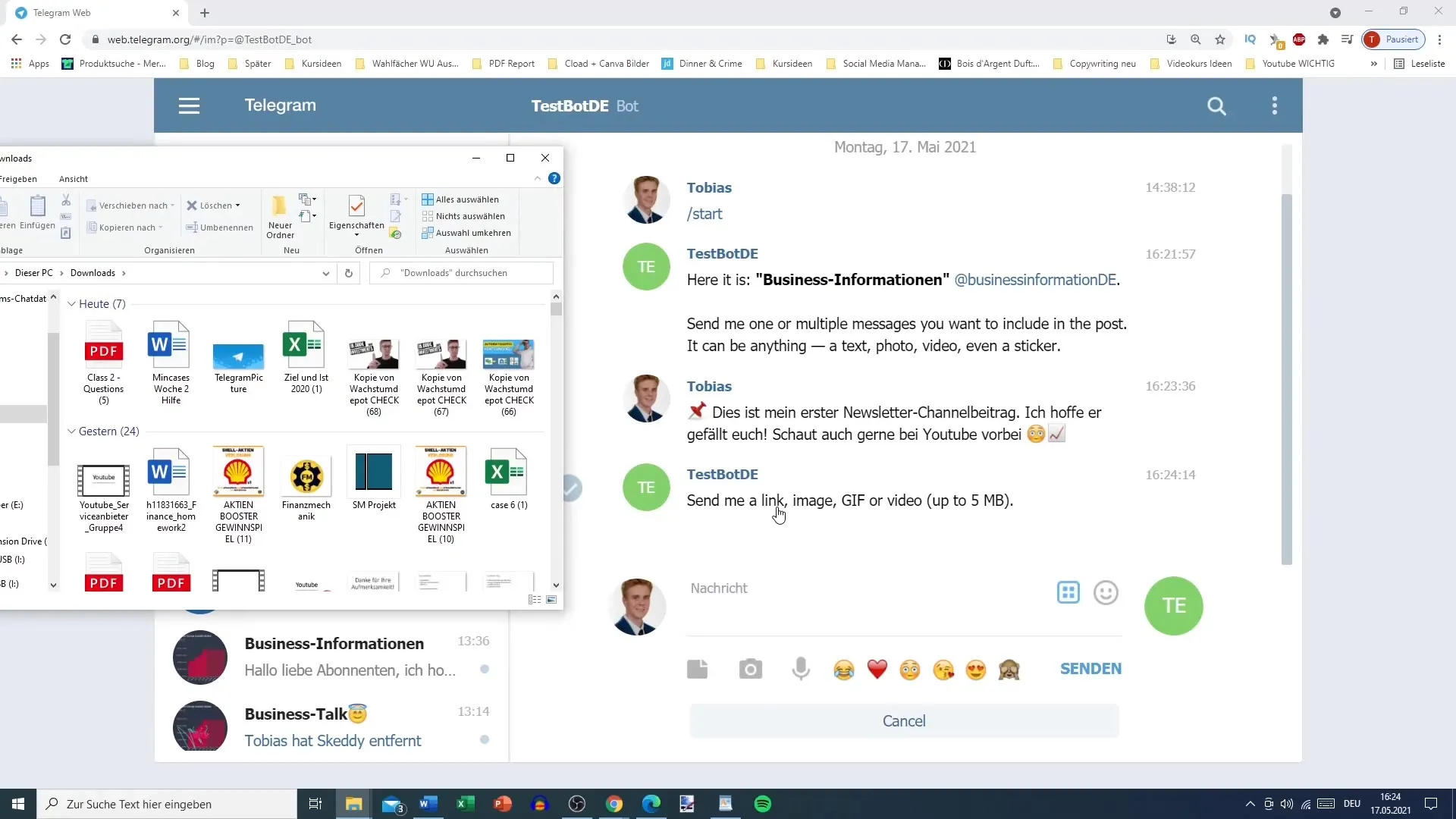 Tutorial su Telegram: Creare un post per la newsletter