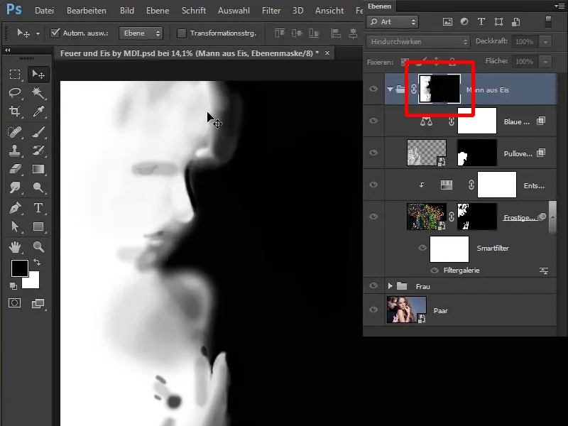 Photoshop composing - Fire and ice - Part 10: Further optimization of the frosty look