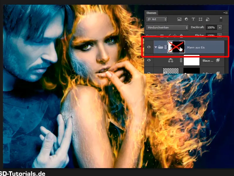 Photoshop composing - Fire and ice - Part 10: Further optimization of the frosty look