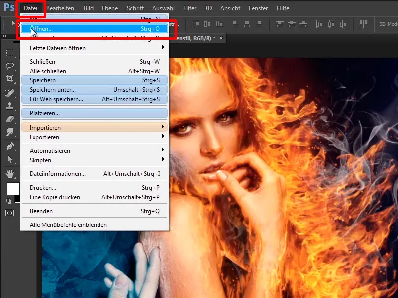 Photoshop composing - Fire and ice - Part 10: Further optimization of the frosty look