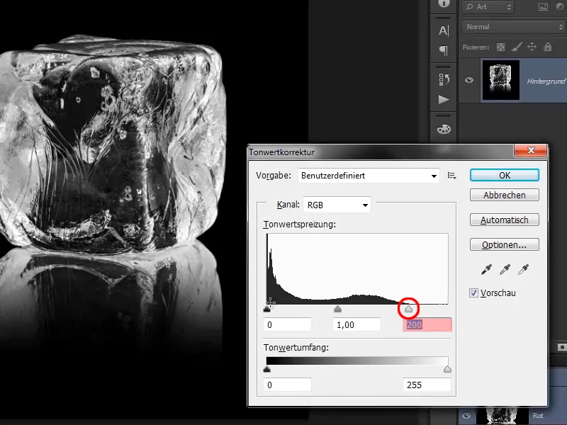 Photoshop composing - Fire and ice - Part 10: Further optimization of the frosty look