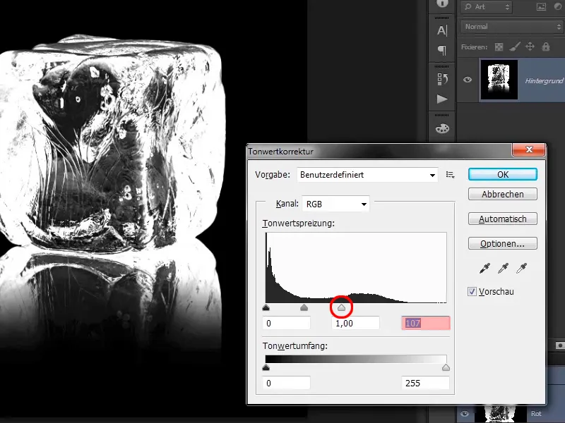 Photoshop composing - Fire and ice - Part 10: Further optimization of the frosty look