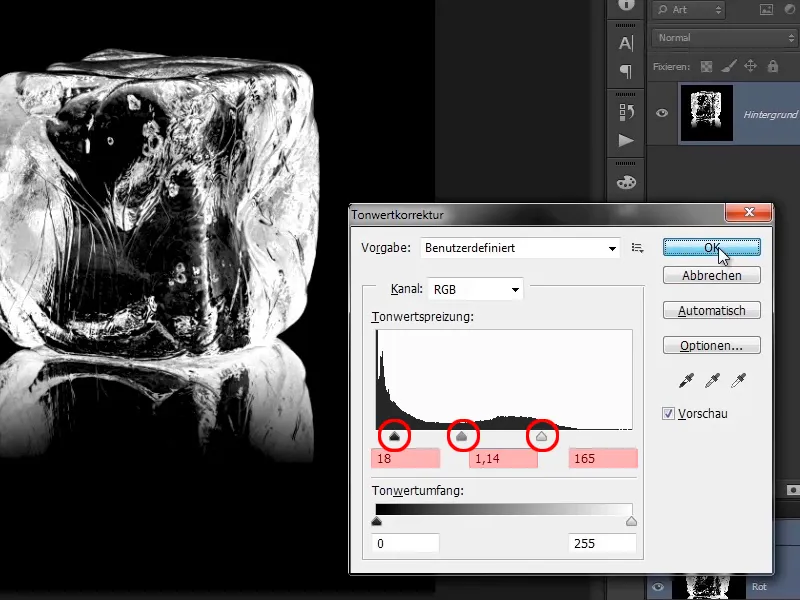 Photoshop composing - Fire and ice - Part 10: Further optimization of the frosty look