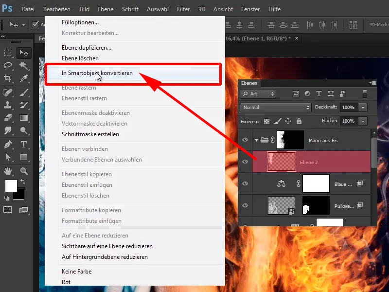 Photoshop composing - Fire and ice - Part 10: Further optimization of the frosty look
