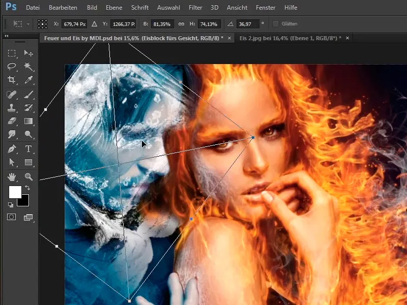 Photoshop composing - Fire and ice - Part 10: Further optimization of the frosty look