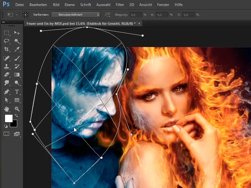Photoshop composing - Fire and ice - Part 10: Further optimization of the frosty look